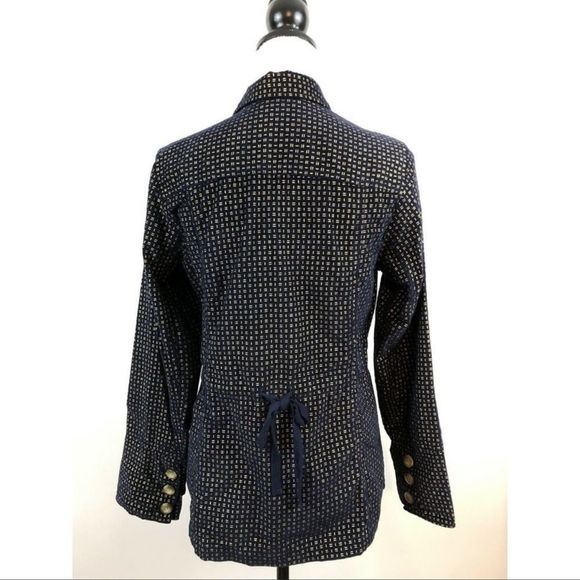 Sundance Navy Corduroy Mini Gold Pattern Jacket Size L - Picture 12 of 14